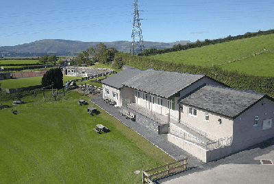 Kirkby Community Centre. Photograph of the centre back looking towards Black Combe