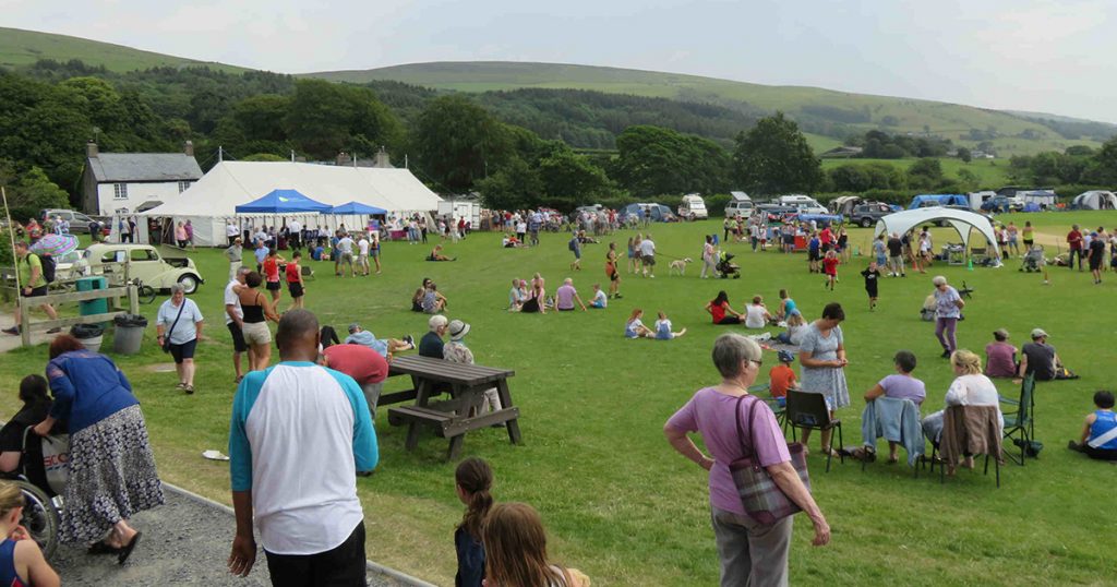 Crowds on the playing fields for the Kirkby Gala.